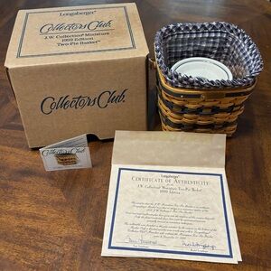Longaberger Collector’s Club 1999 Miniature Two-Pie Basket